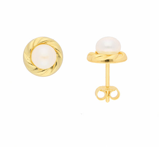 Adelia´s 585 Gold Ohrringe   Ohrstecker mit Süßwasser Zuchtperle