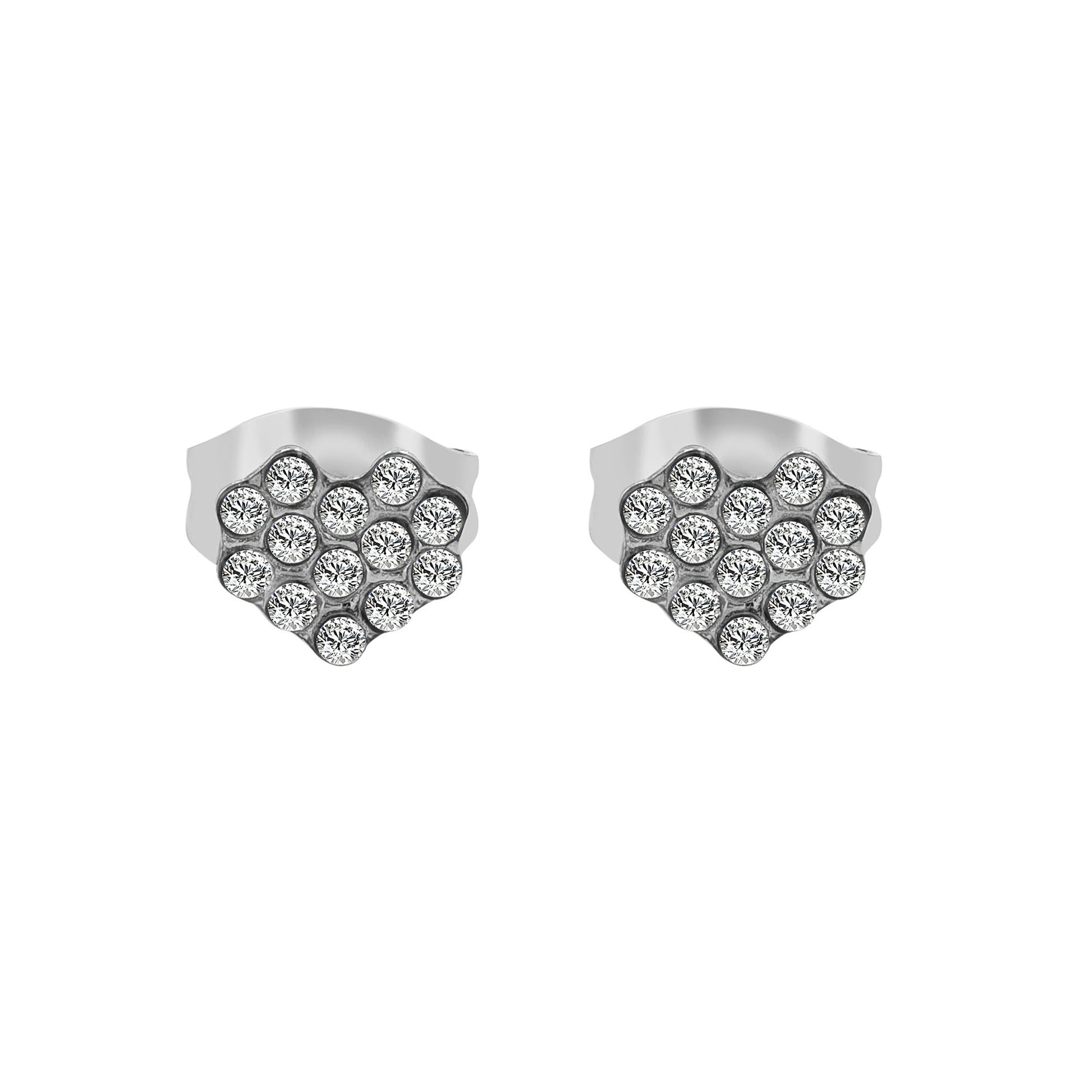 Damen Ohrringe – Ohrstecker aus Edelstahl mit Strass Steinchen