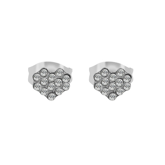 Damen Ohrringe – Ohrstecker aus Edelstahl mit Strass Steinchen