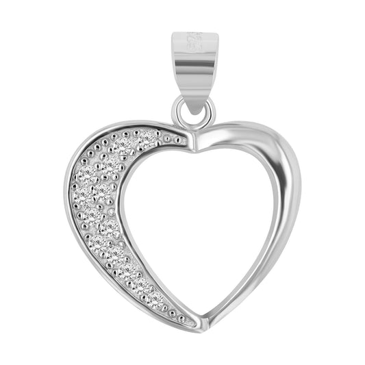 Damen Anhänger – Herzanhänger aus 925 Silber mit Zirkonia