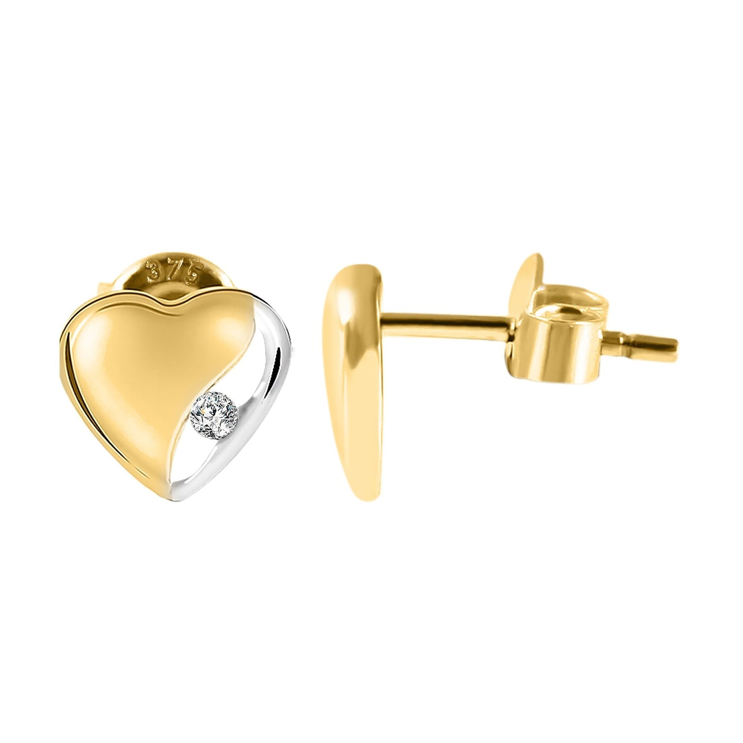 Damen Ohrringe – Ohrstecker aus 375 Gold mit Zirkonia