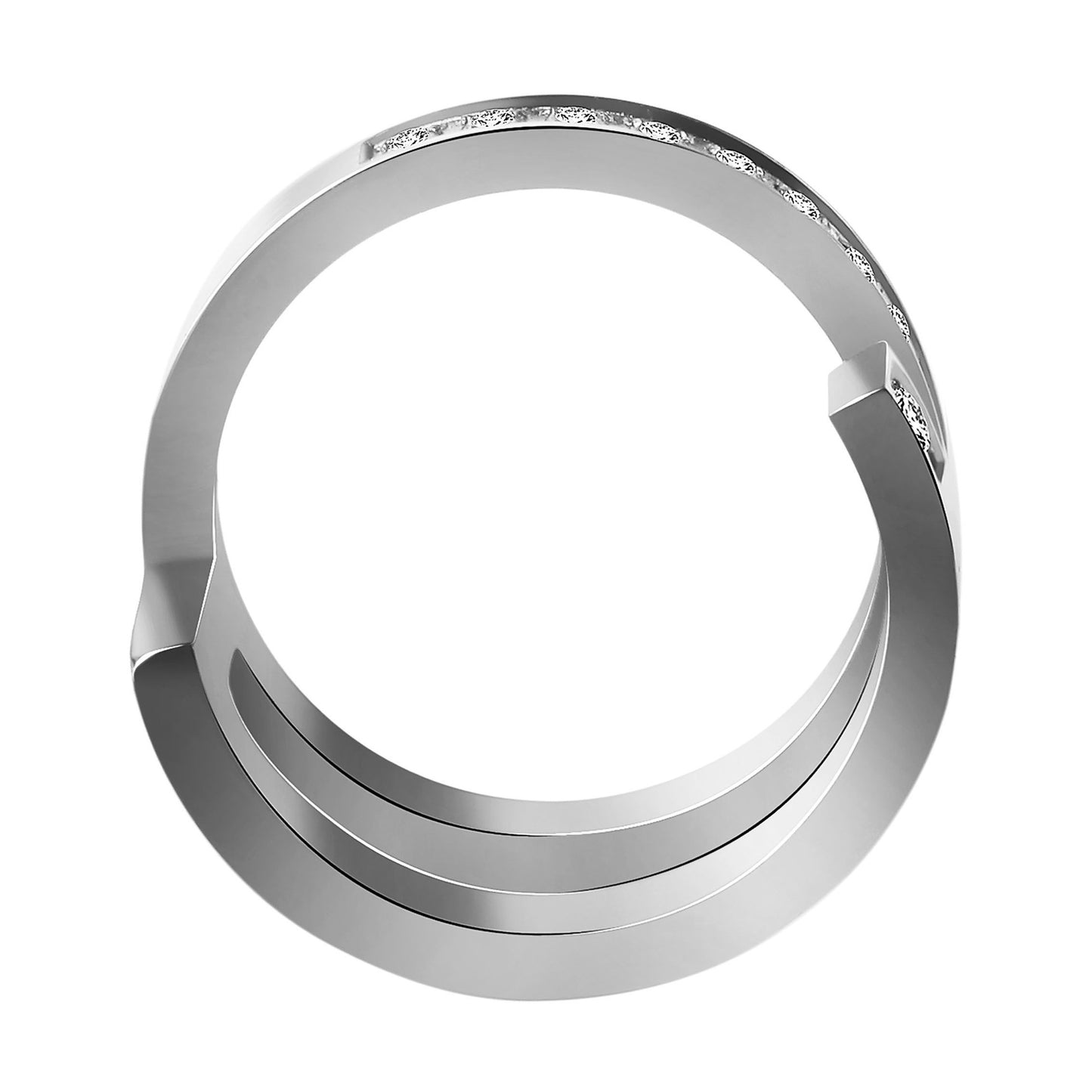 Damen Ring aus Edelstahl mit Strass Steinchen
