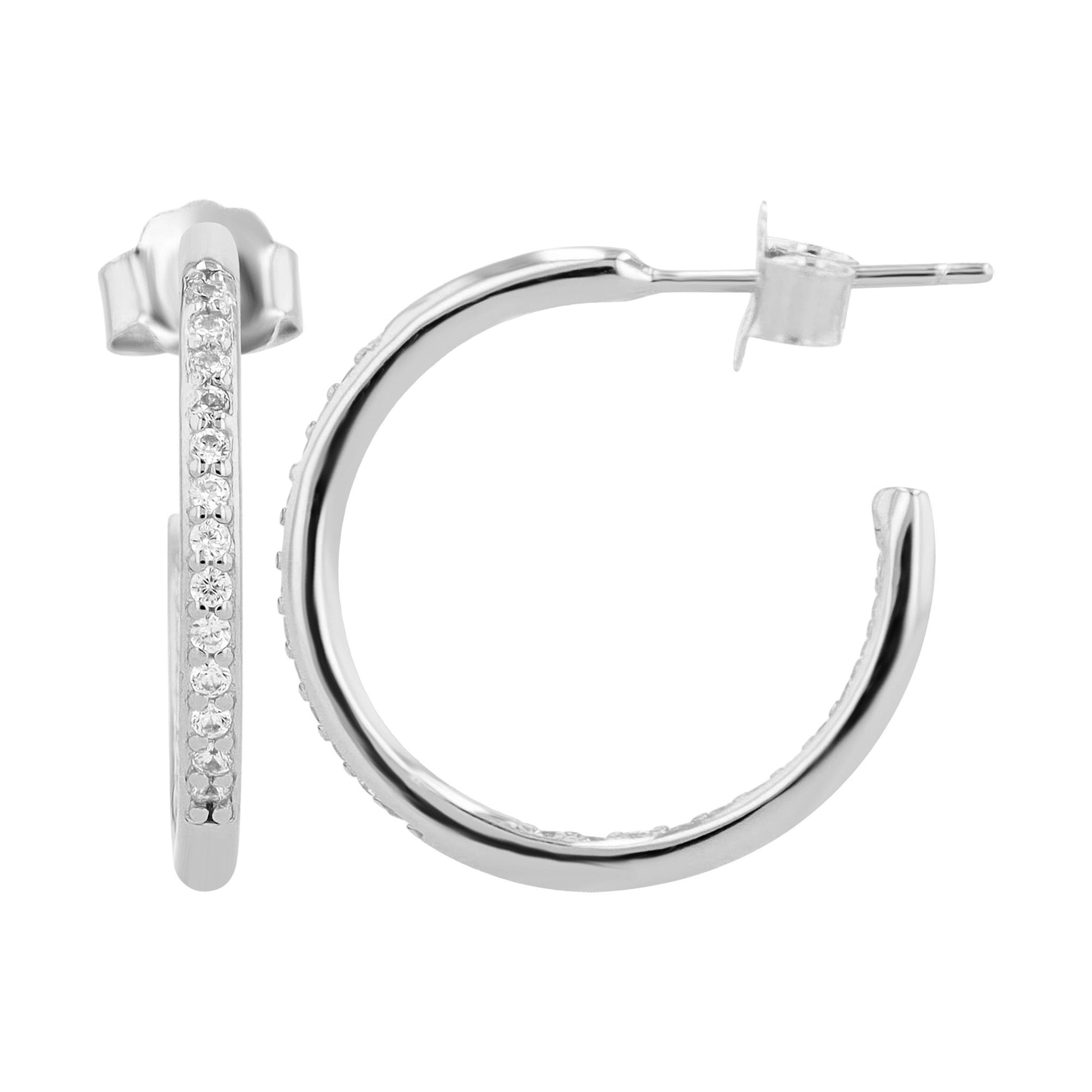 Damen Ohrringe – Creole aus 925 Silber mit Zirkonia