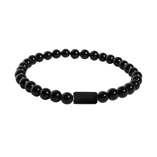 Herren Armband – Kugelarmband aus Edelstahl mit Onyx 21 cm