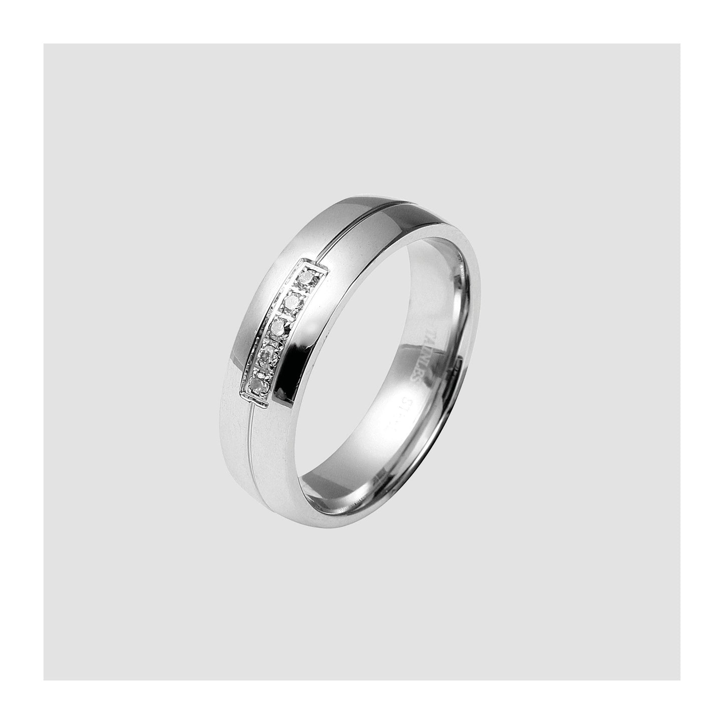 Damen Ring aus Edelstahl mit Strass Steinchen