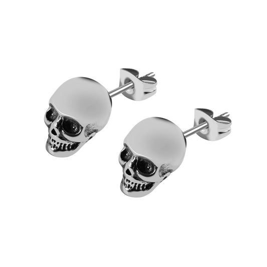 Unisex Ohrringe – Ohrstecker Totenkopf aus Edelstahl