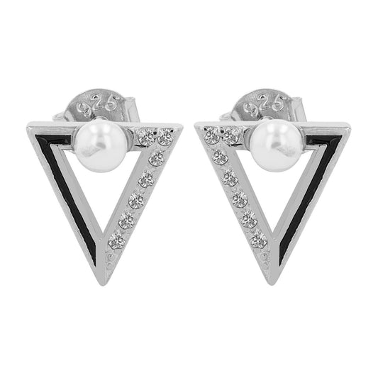 Damen Ohrringe – Ohrstecker aus 925 Silber mit Perle