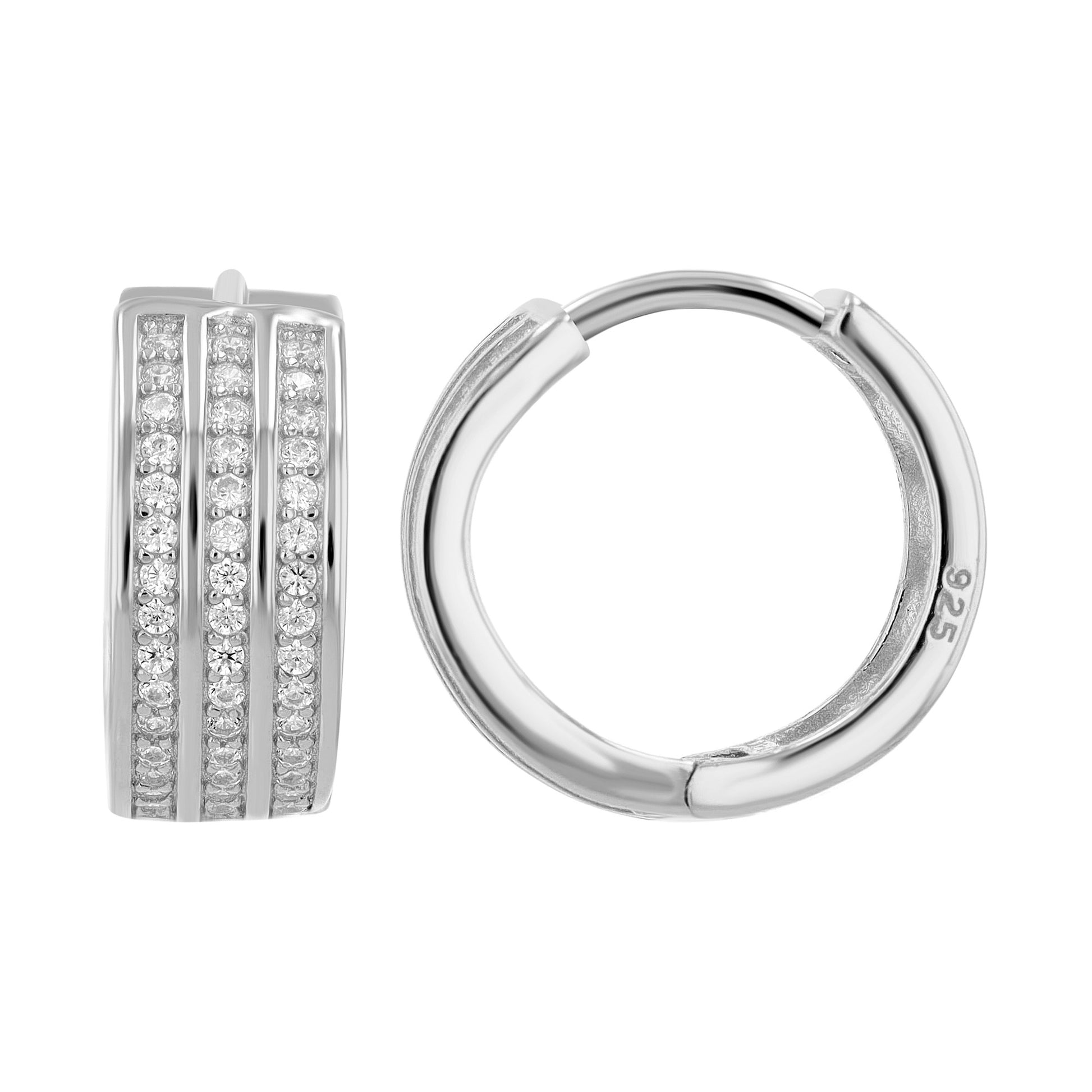 Damen Ohrringe – Creole aus 925 Silber mit Zirkonia