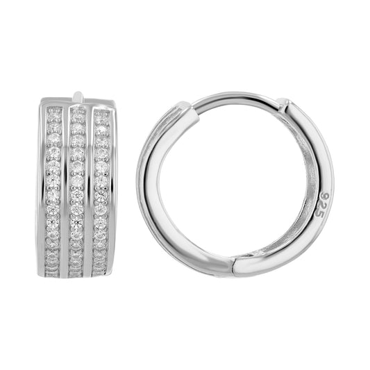 Damen Ohrringe – Creole aus 925 Silber mit Zirkonia