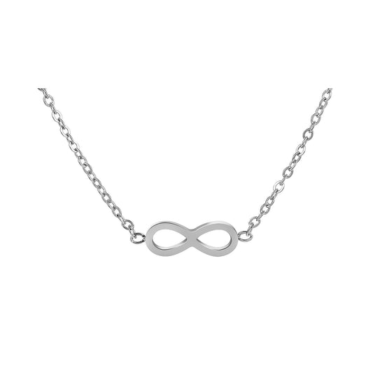 Damen Halskette – Ankerkette Unendlichkeitszeichen aus Edelstahl 43 cm