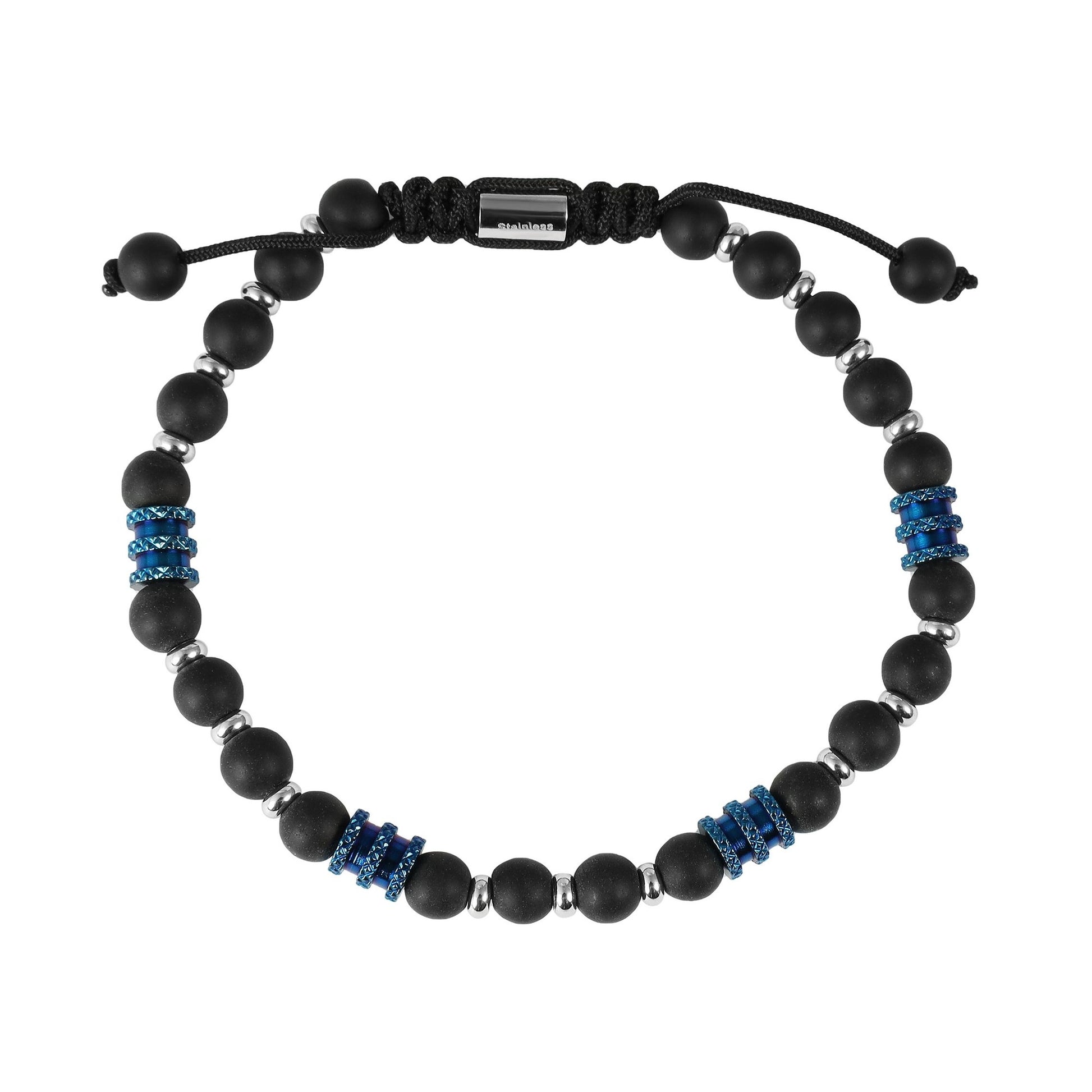 Unisex Armband – Kugelarmband aus Edelstahl mit Onyx 19 cm