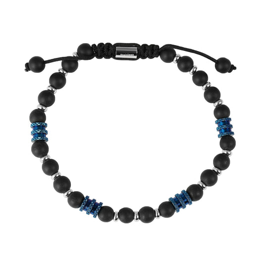 Unisex Armband – Kugelarmband aus Edelstahl mit Onyx 19 cm