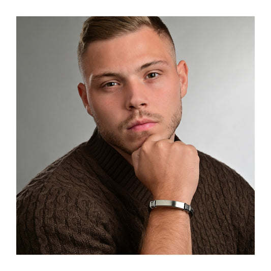 Herren Armband aus Leder 21 cm
