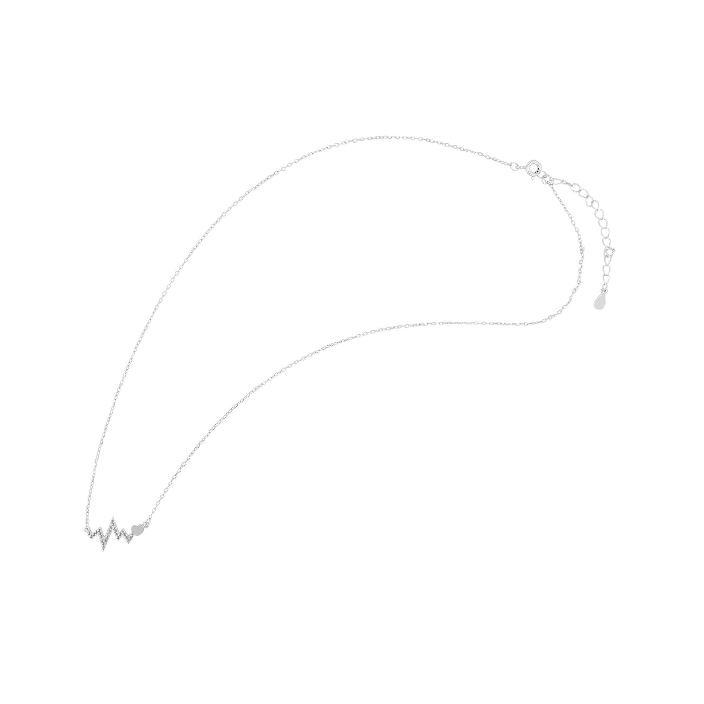 Damen Halskette aus 925 Silber mit Zirkonia 42+5