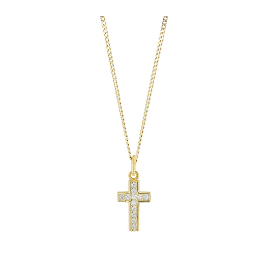 Damen Anhänger – Kreuz Kreuzanhänger aus 925 Silber mit Zirkonia