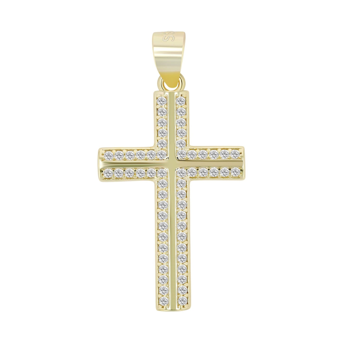 Damen Anhänger – Kreuz Kreuzanhänger aus 925 Silber mit Zirkonia