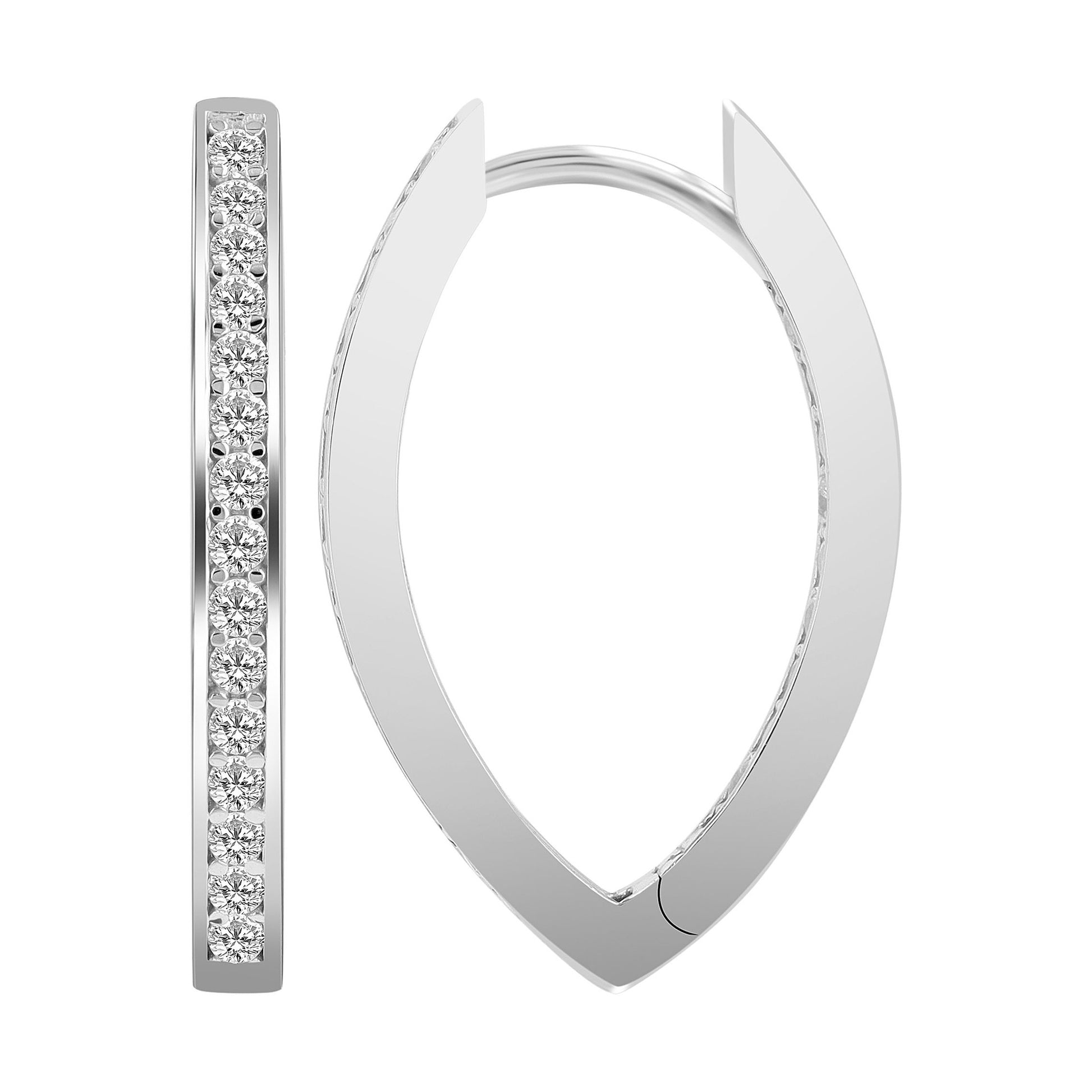 Damen Ohrringe – Creole aus 925 Silber mit Zirkonia