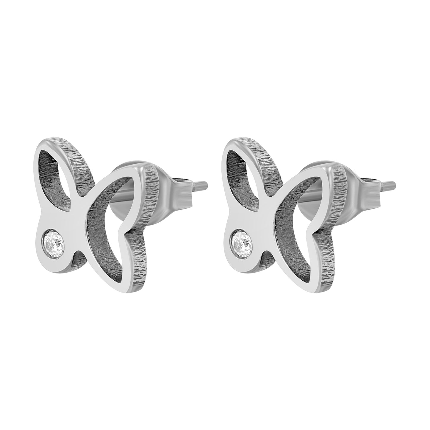 Damen Ohrringe – Ohrstecker aus Titan mit Zirkonia