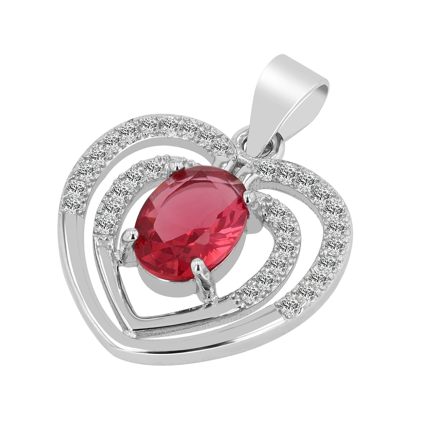 Damen Anhänger – Herz Herzanhänger aus 925 Silber mit Zirkonia