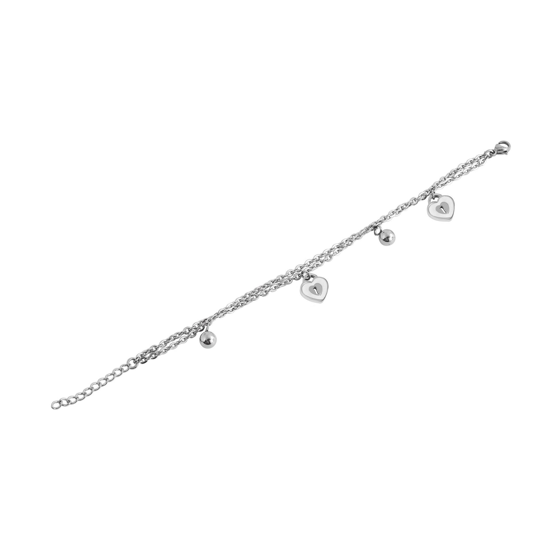 Damen Armband – Herz aus Edelstahl 17 cm