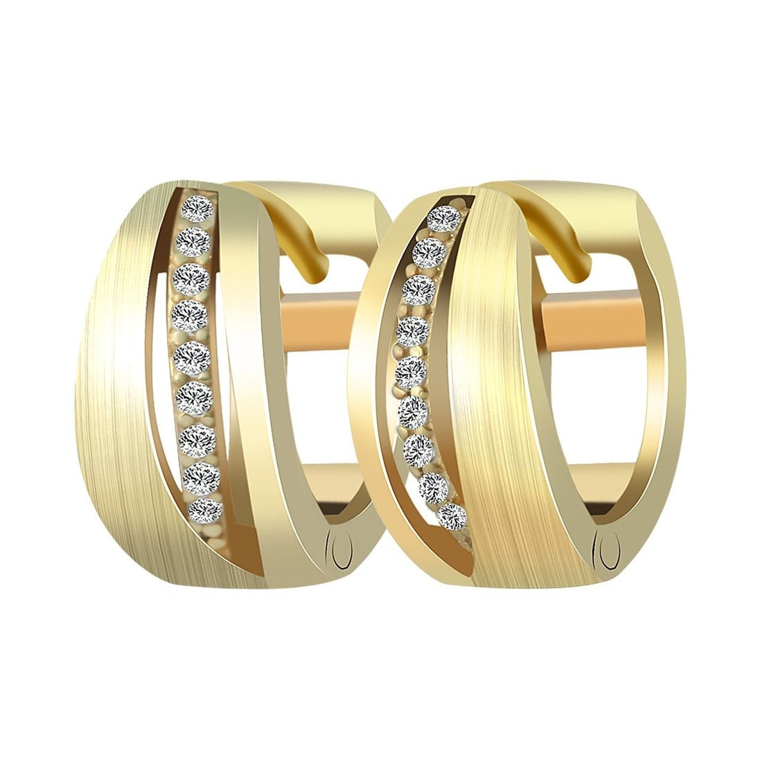 Damen Ohrringe – Klappcreole aus 925 Silber mit Zirkonia