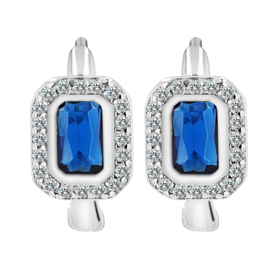 Damen Ohrringe – Klappcreole aus 925 Silber mit Zirkonia