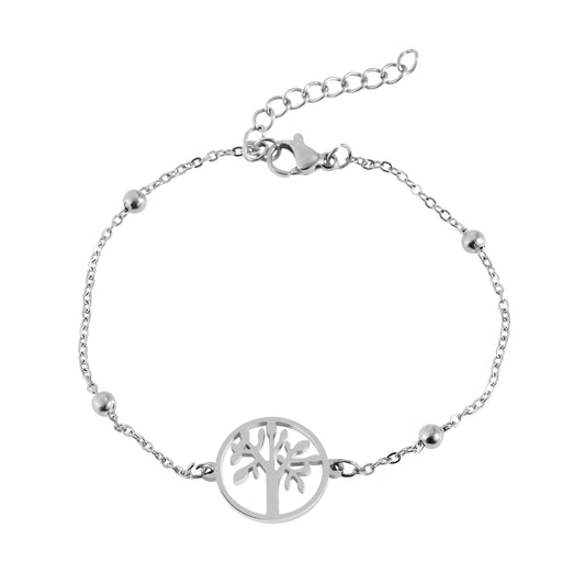Damen Armband – Lebensbaum aus Edelstahl 17+3 cm
