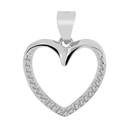 Damen Anhänger – Herzanhänger aus 925 Silber mit Zirkonia