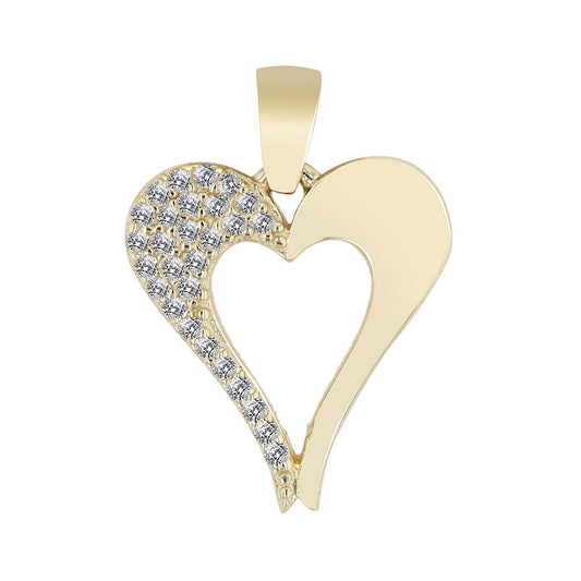 Damen Anhänger – Herz Herzanhänger aus 333 Gold mit Zirkonia