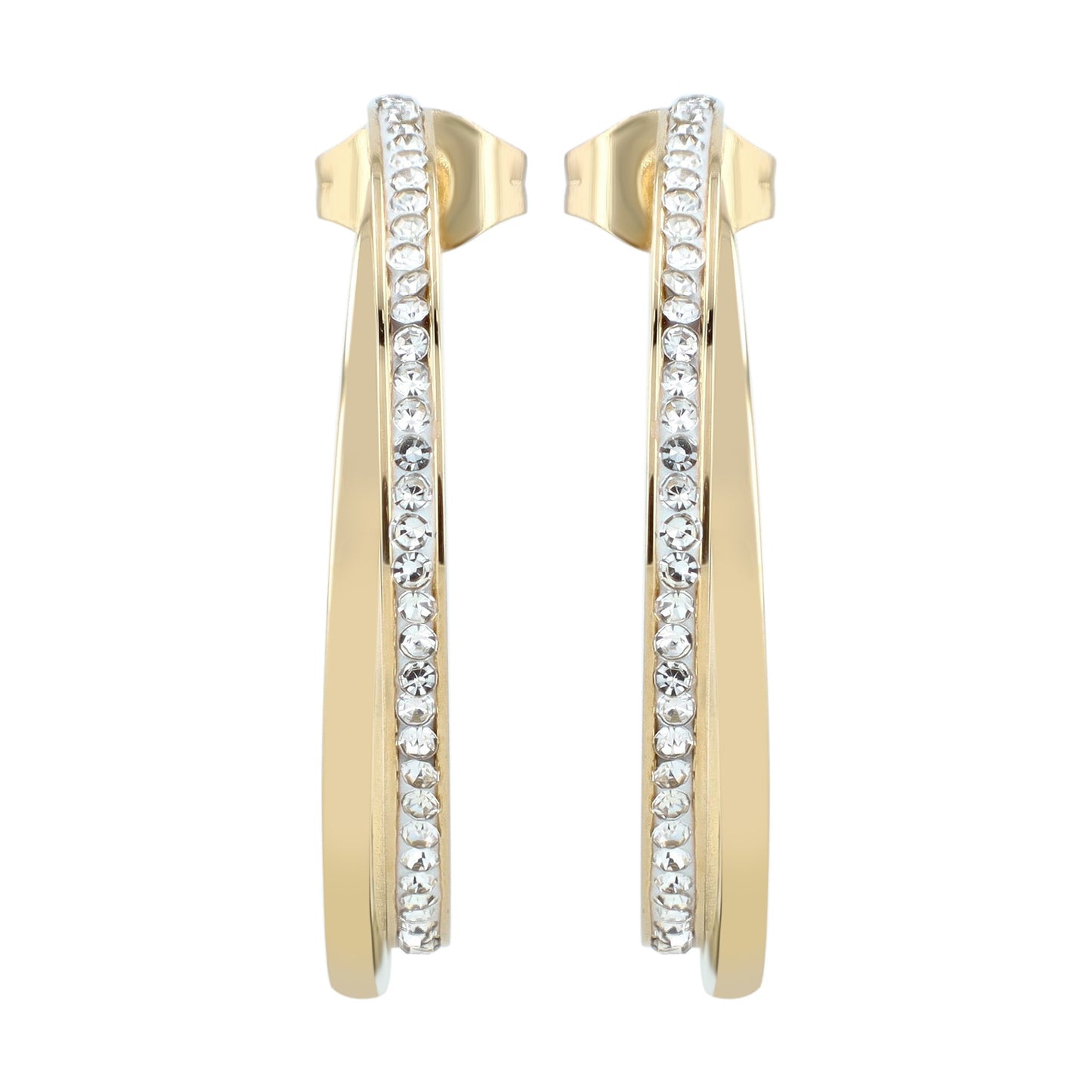 Damen Ohrringe aus Edelstahl mit Strass Steinchen