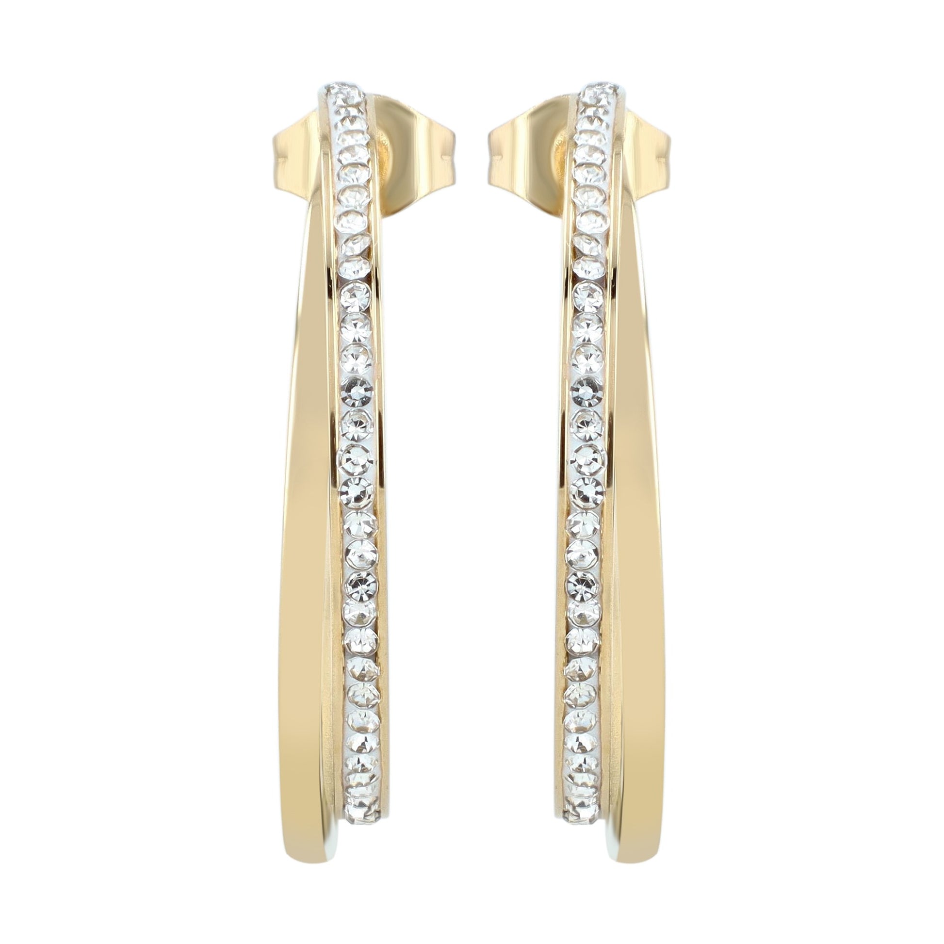 Damen Ohrringe aus Edelstahl mit Strass Steinchen