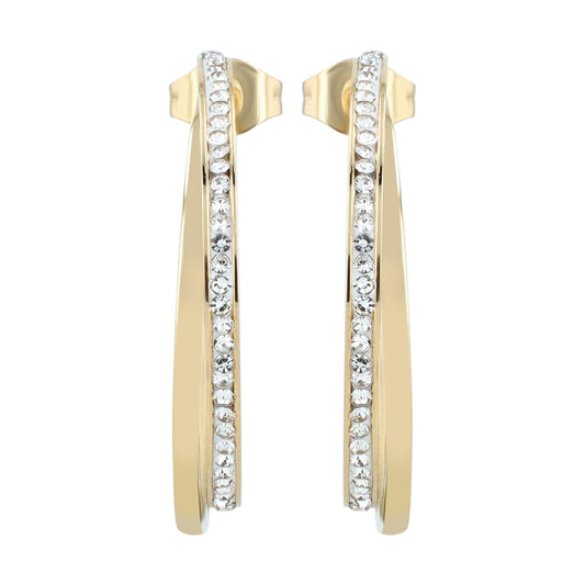 Damen Ohrringe aus Edelstahl mit Strass Steinchen