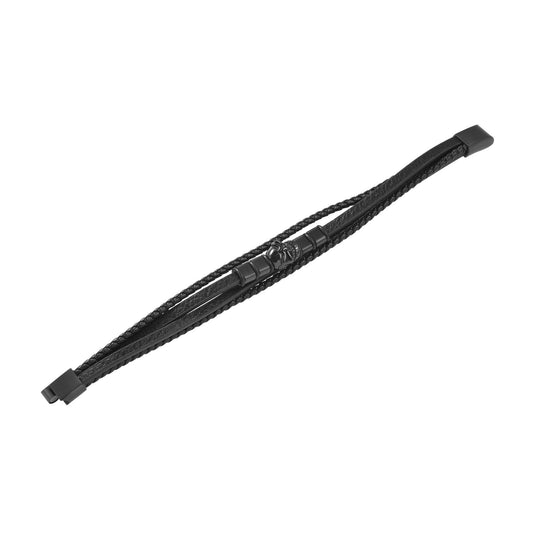 Unisex Armband – Lederarmband Totenkopf aus Leder 23 cm