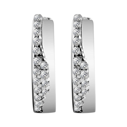 Damen Ohrringe – Klappcreole aus 333 Gold mit Zirkonia
