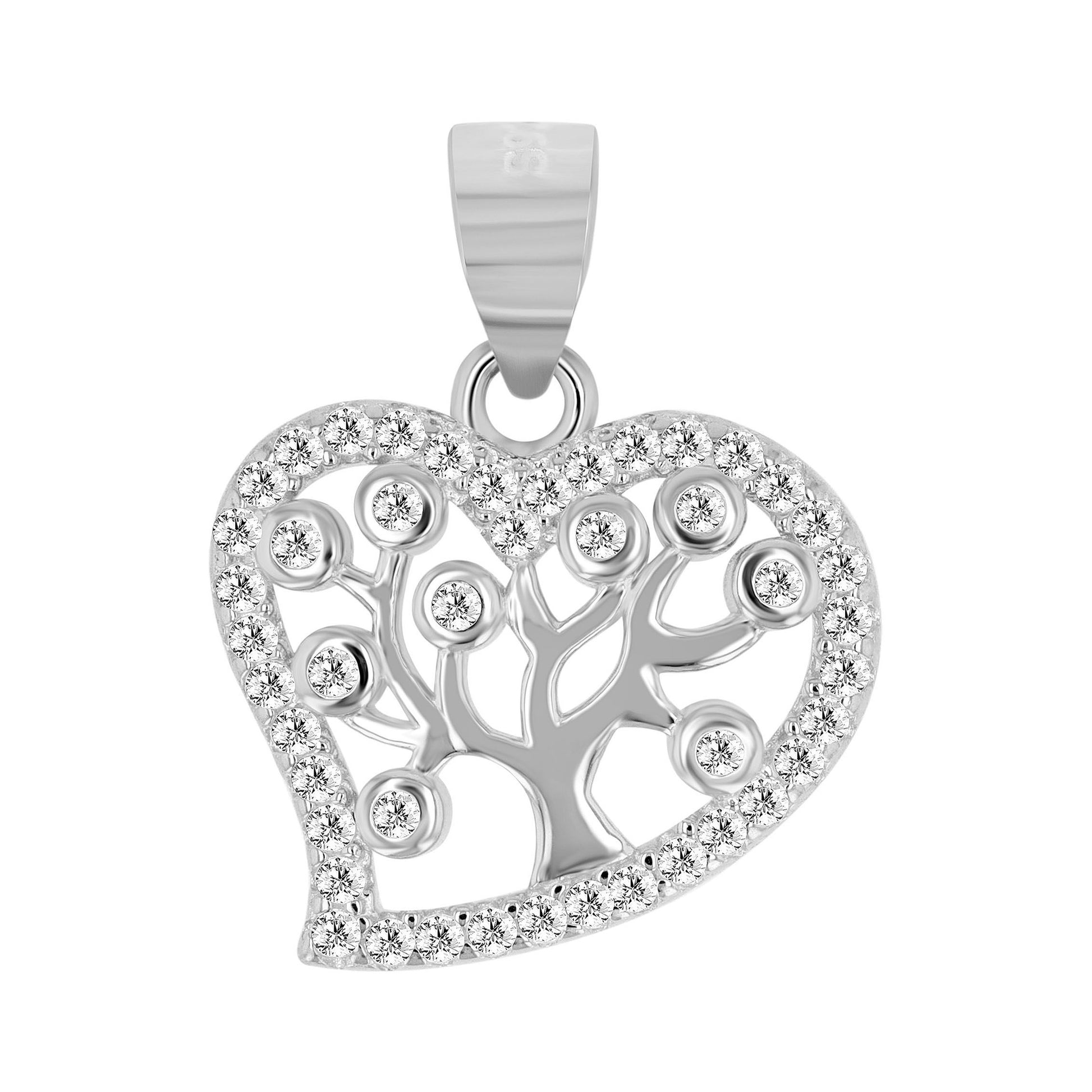 Damen Anhänger – Herzanhänger aus 925 Silber mit Zirkonia