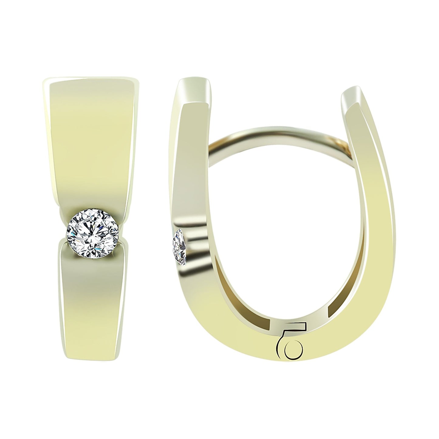 Damen Ohrringe – Klappcreole aus 333 Gold mit Zirkonia
