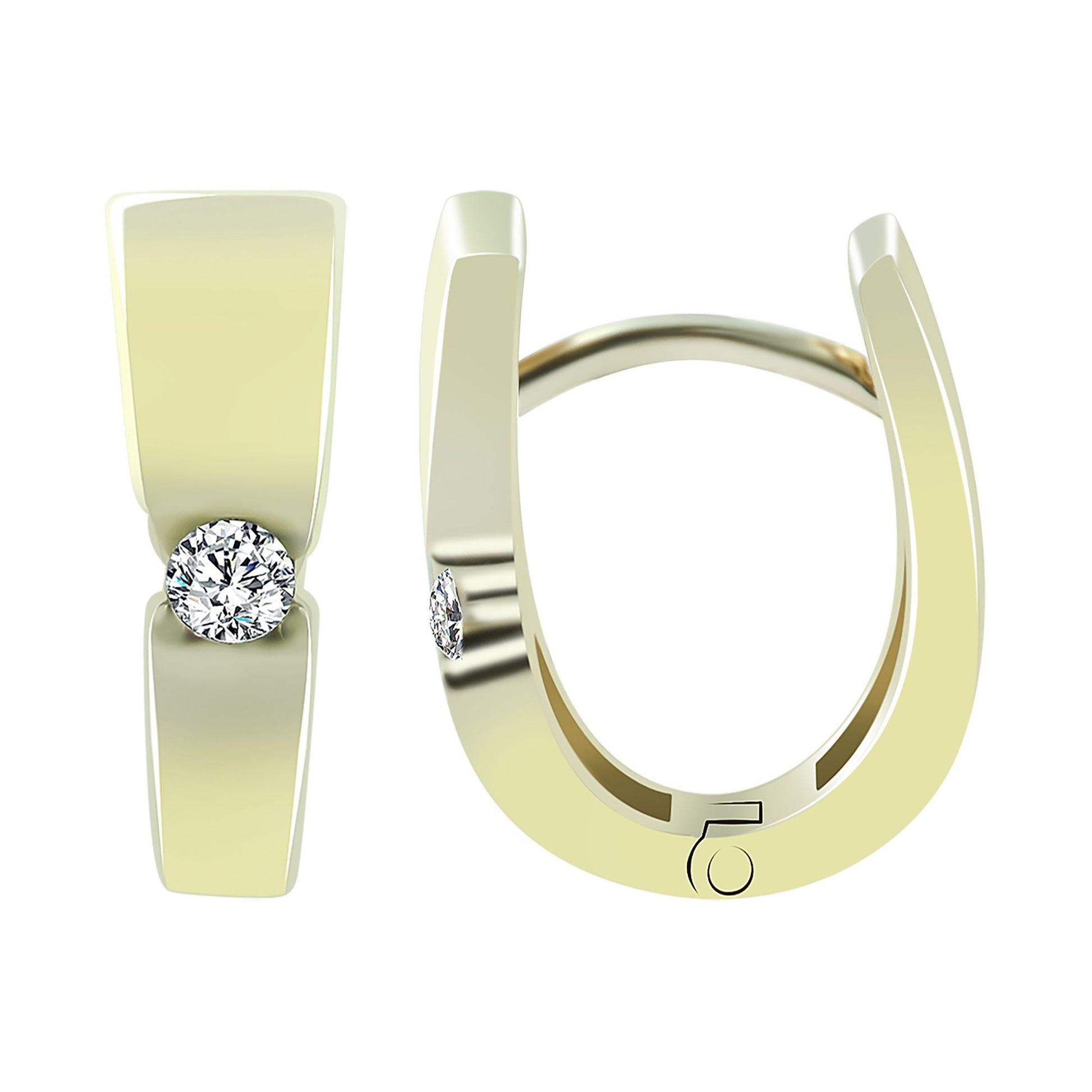 Damen Ohrringe – Klappcreole aus 333 Gold mit Zirkonia