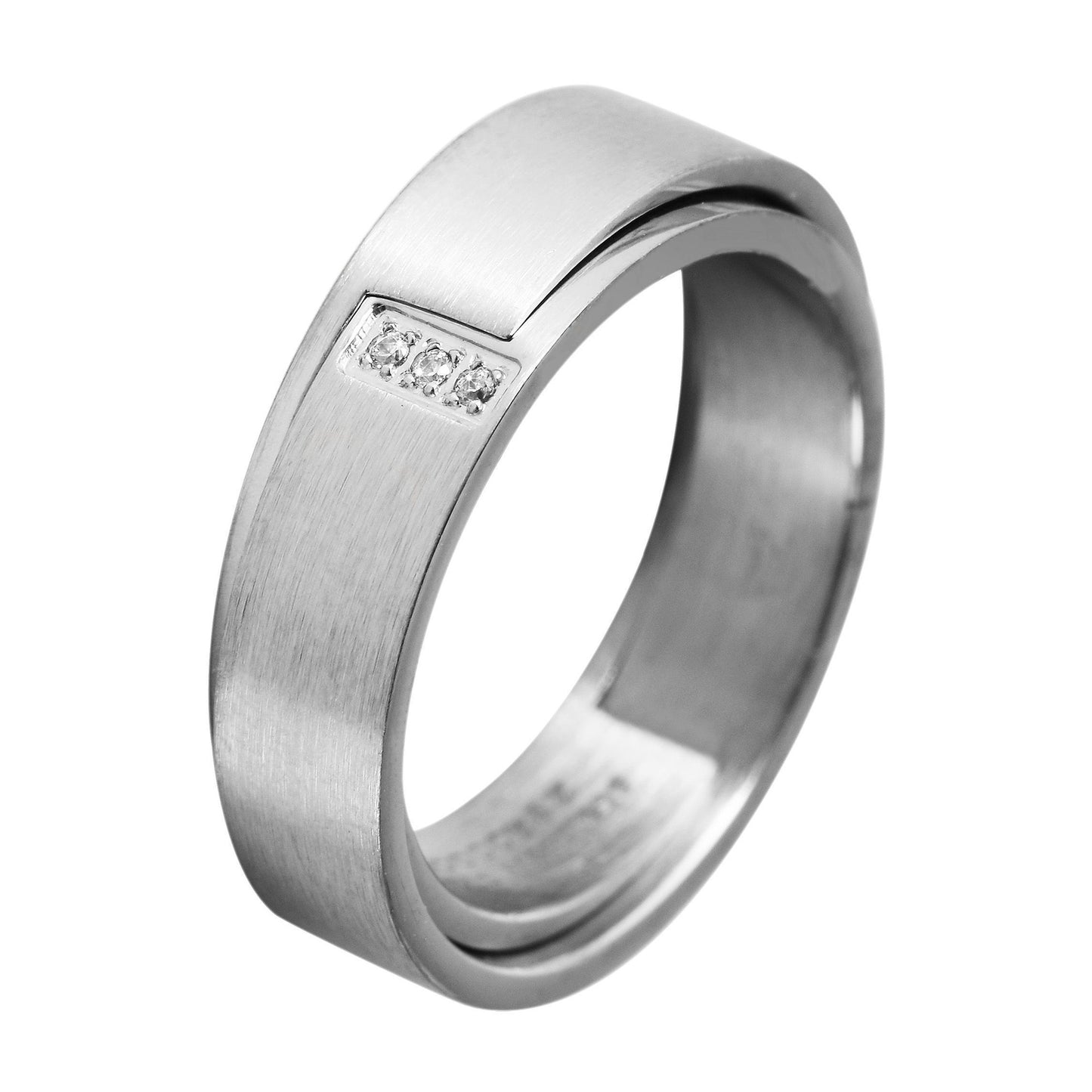 Damen Ring aus Edelstahl mit Strass Steinchen