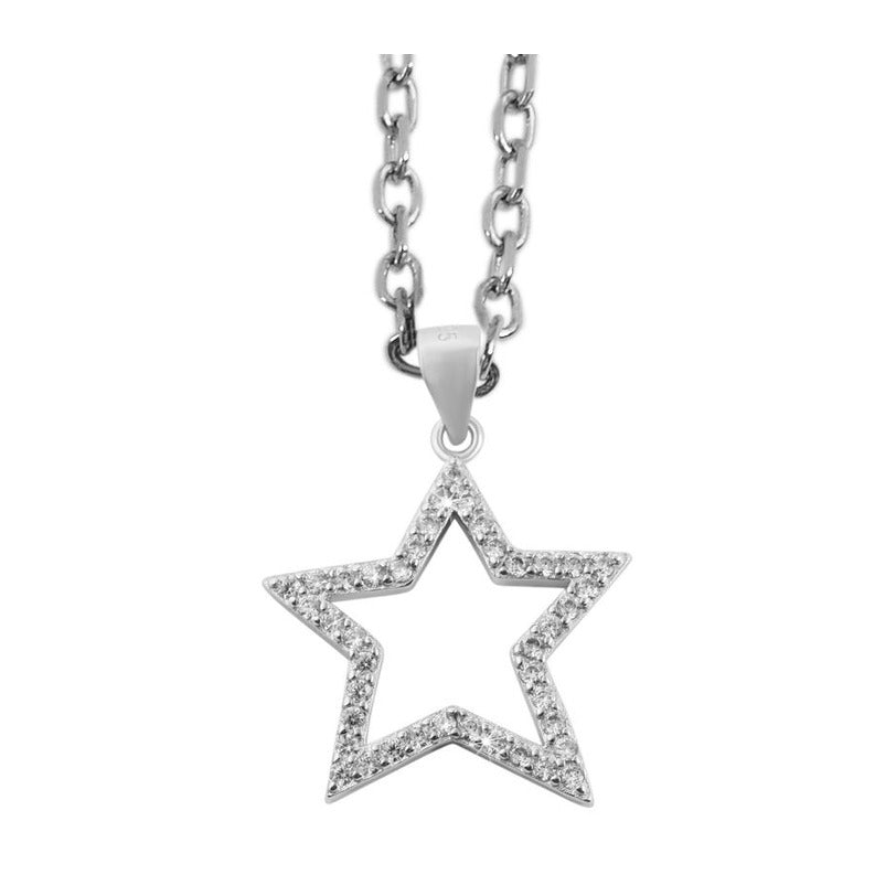 Damen Anhänger – Stern Charmanhänger aus 925 Silber mit Zirkonia