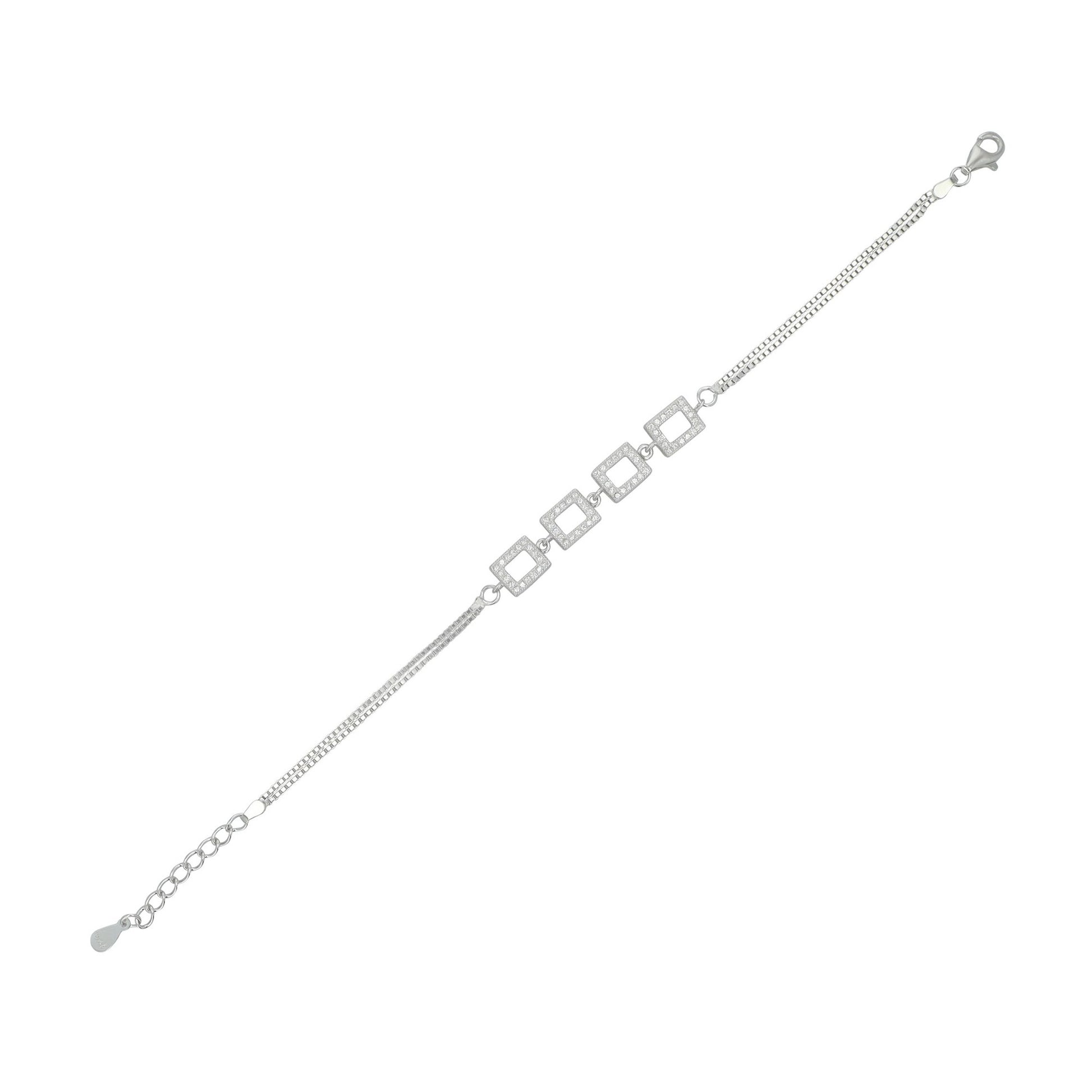 Damen Armband aus 925 Silber mit Zirkonia 17+3 cm