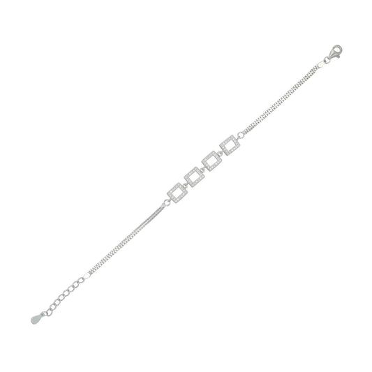 Damen Armband aus 925 Silber mit Zirkonia 17+3 cm