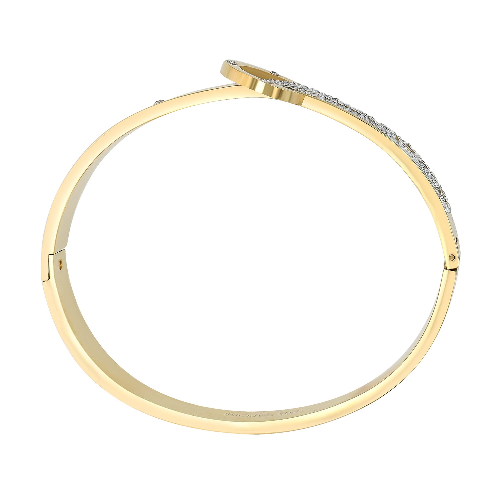 Damen Armband – Armreif aus Edelstahl mit Strass Steinchen Ø 6,0 cm cm