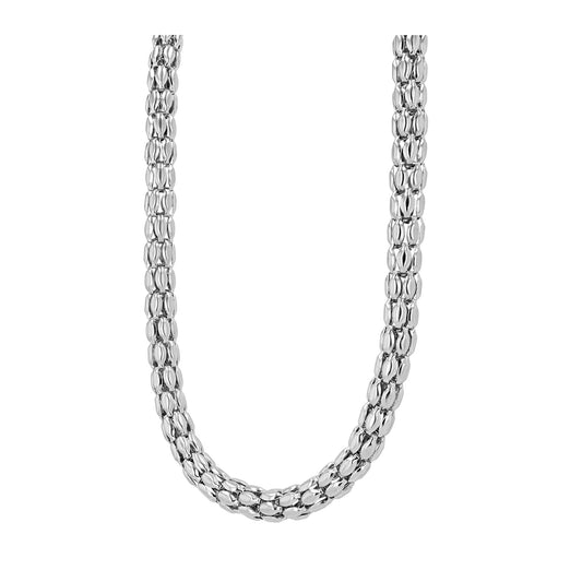 Damen Halskette aus Edelstahl mit Strass Steinchen 34 cm