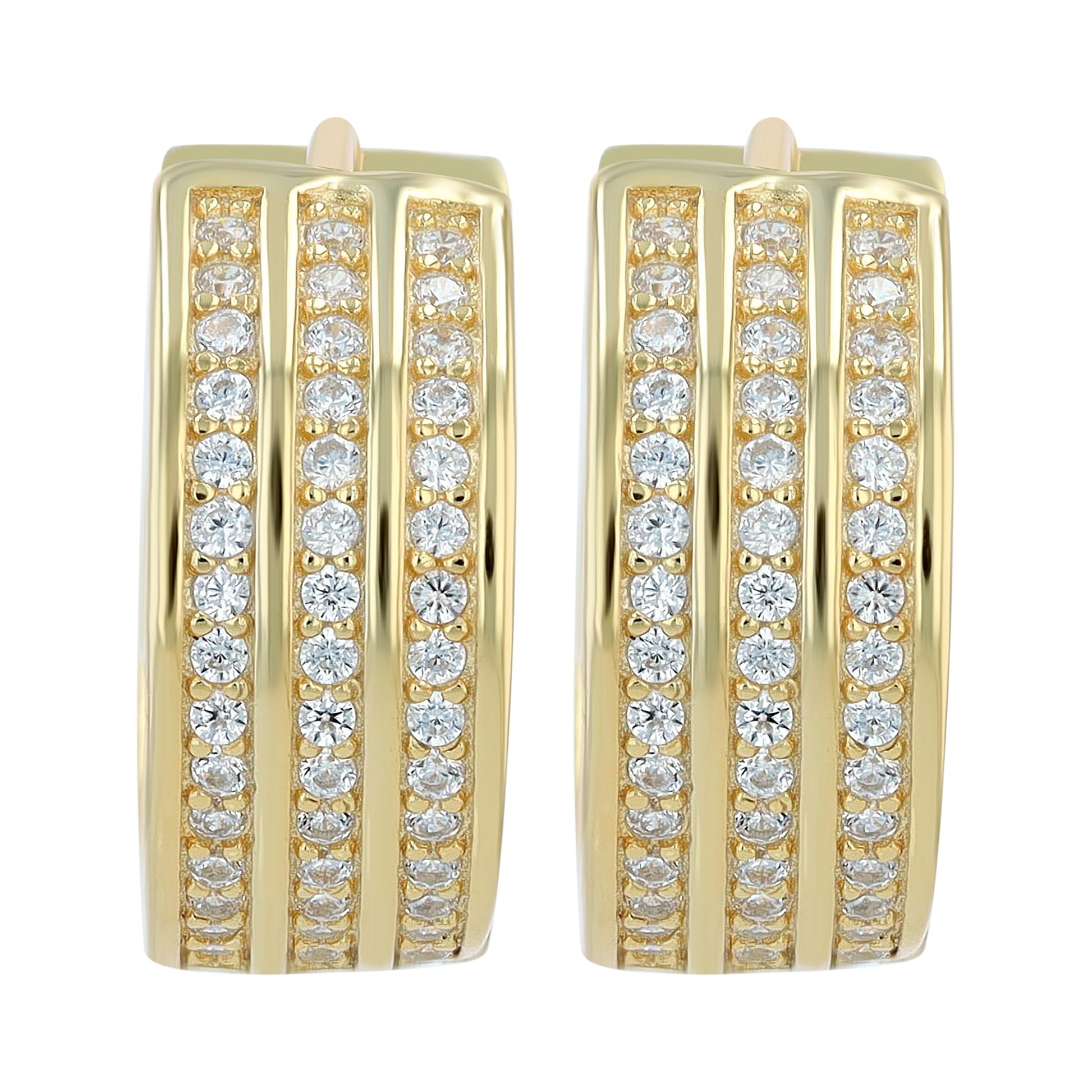 Damen Ohrringe – Creole aus 925 Silber mit Zirkonia