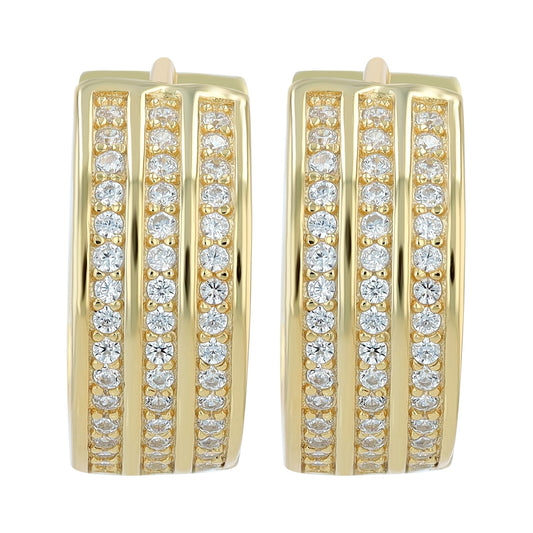 Damen Ohrringe – Creole aus 925 Silber mit Zirkonia