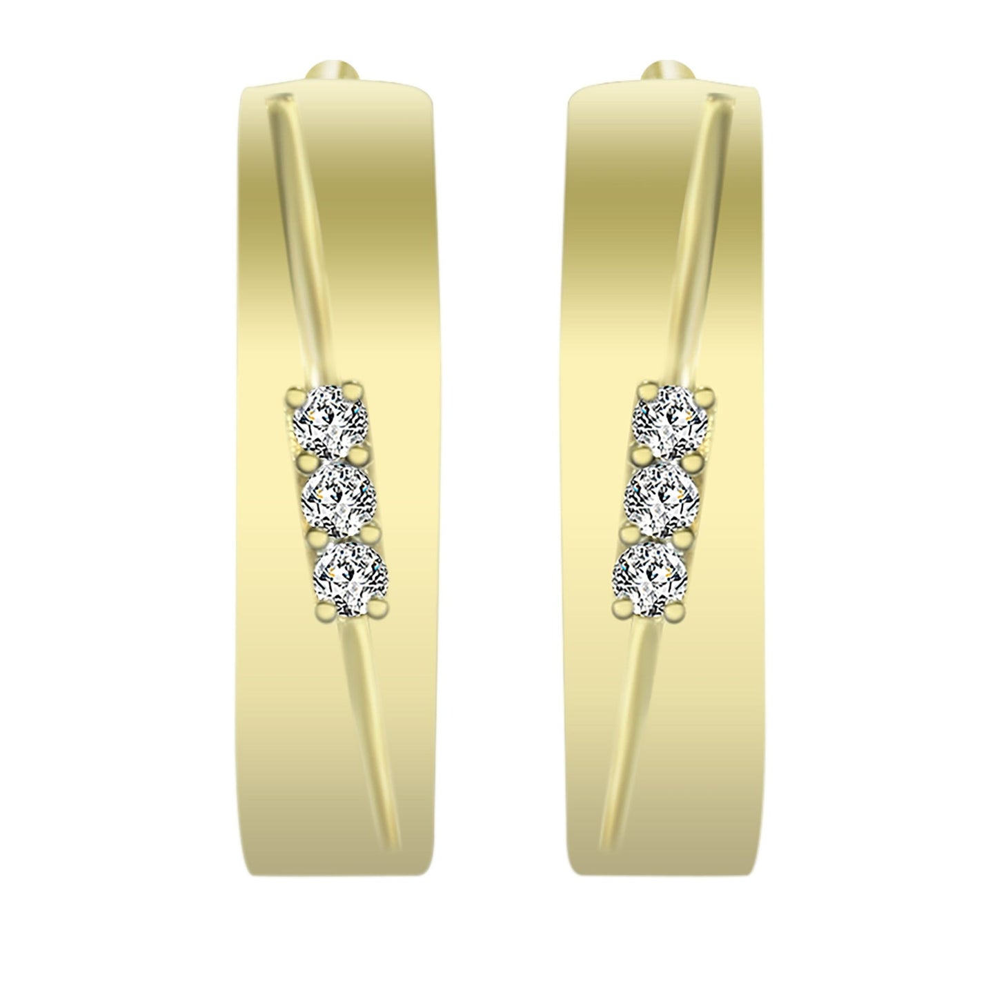 Damen Ohrringe – Klappcreole aus 333 Gold mit Zirkonia