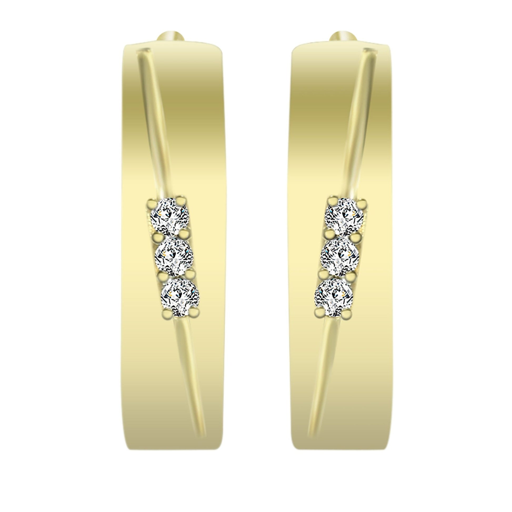 Damen Ohrringe – Klappcreole aus 333 Gold mit Zirkonia