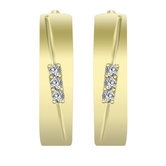 Damen Ohrringe – Klappcreole aus 333 Gold mit Zirkonia