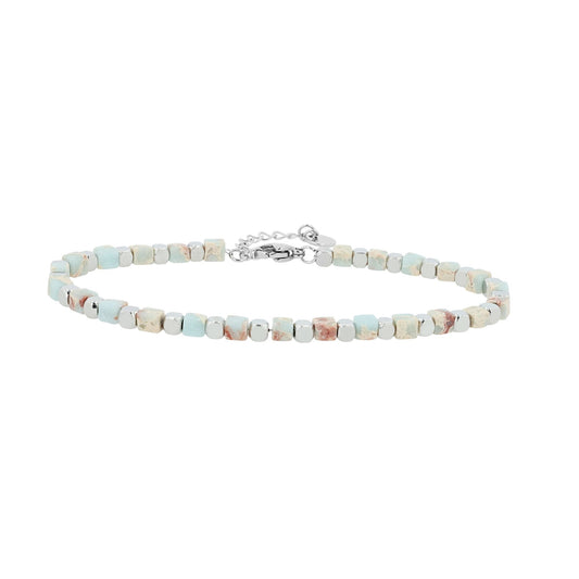 Damen Armband aus Edelstahl mit Aventurin 18,5+3 cm