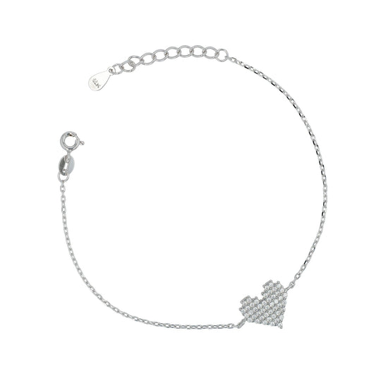 Damen Armband aus 925 Silber mit Zirkonia 17+3 cm